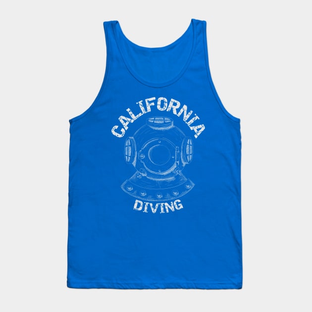 California Diving, vintage Dive Helmet Tank Top by Surfer Dave Designs